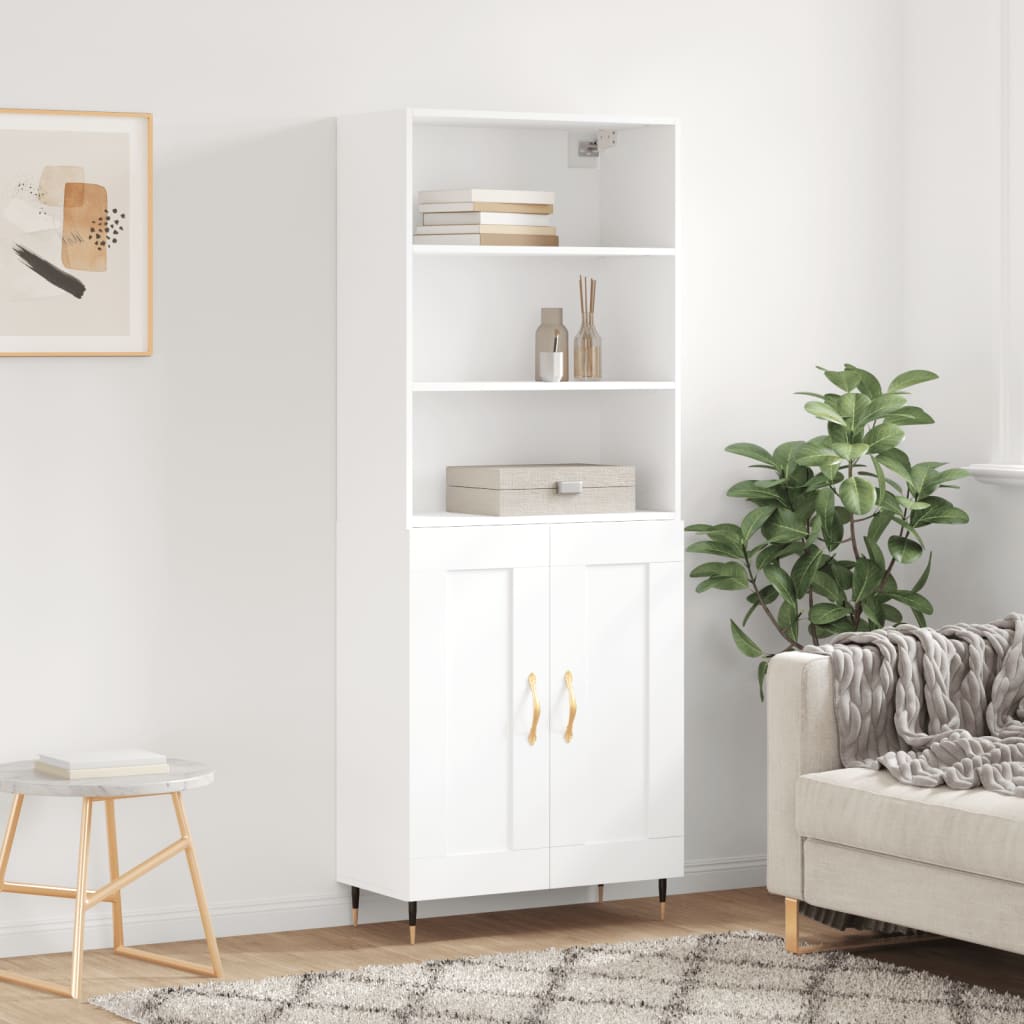 Buffet haut Blanc 69,5x34x180 cm Bois d'ingénierie - XIOS