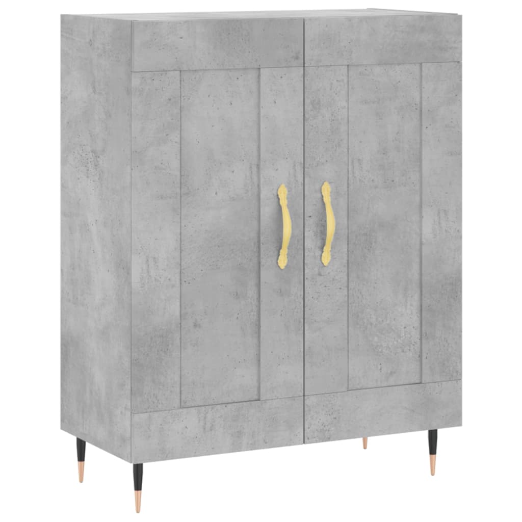 Buffet haut Gris béton 69,5x34x180 cm Bois d'ingénierie - XIOS