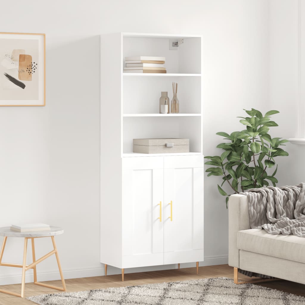 Buffet haut Blanc 69,5x34x180 cm Bois d'ingénierie - XIOS