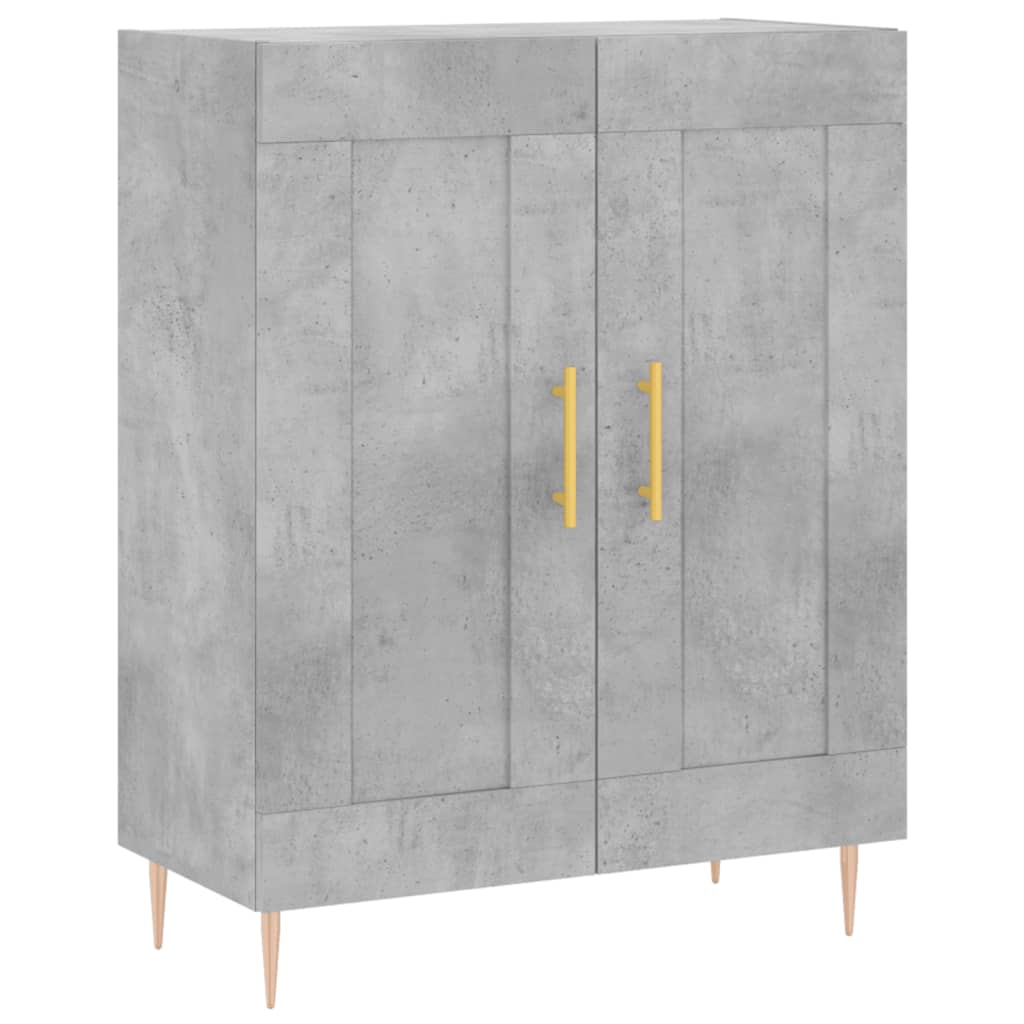 Buffet haut Gris béton 69,5x34x180 cm Bois d'ingénierie - XIOS