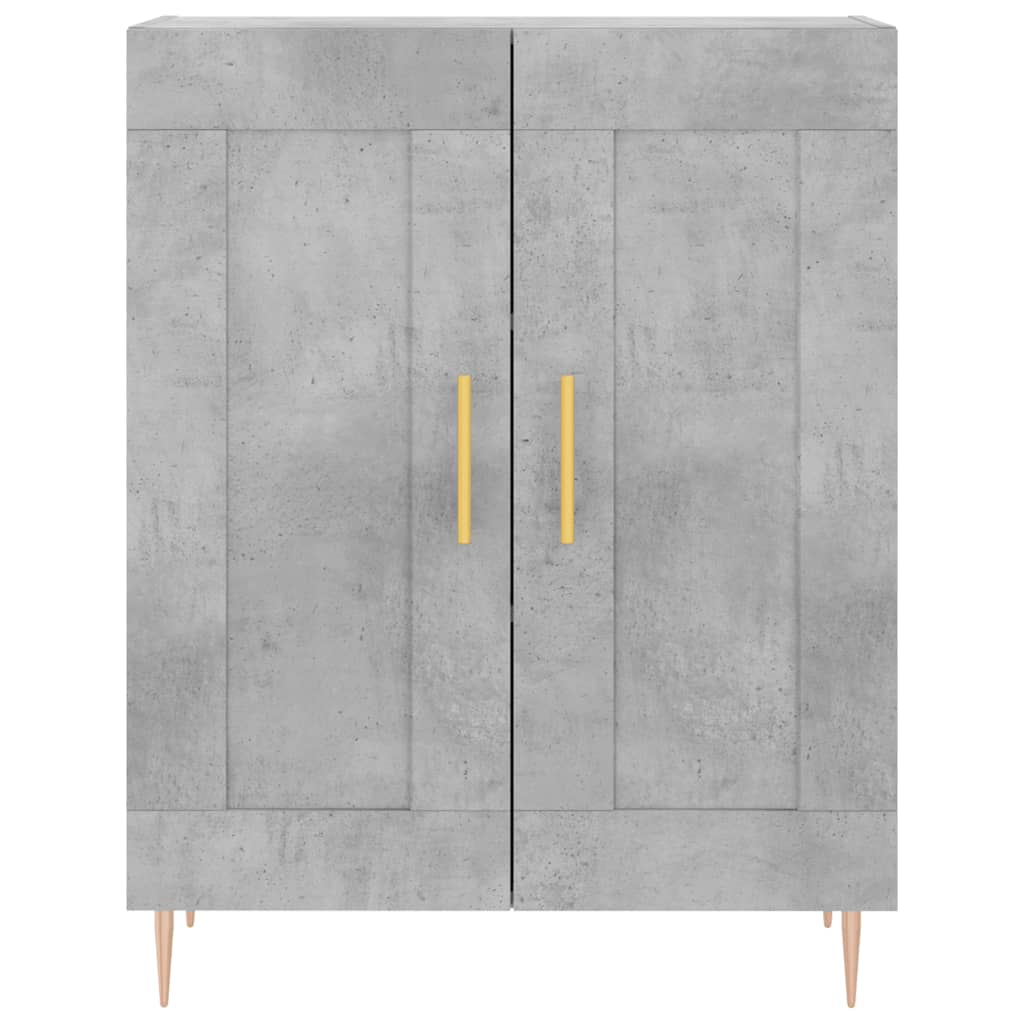 Buffet haut Gris béton 69,5x34x180 cm Bois d'ingénierie - XIOS