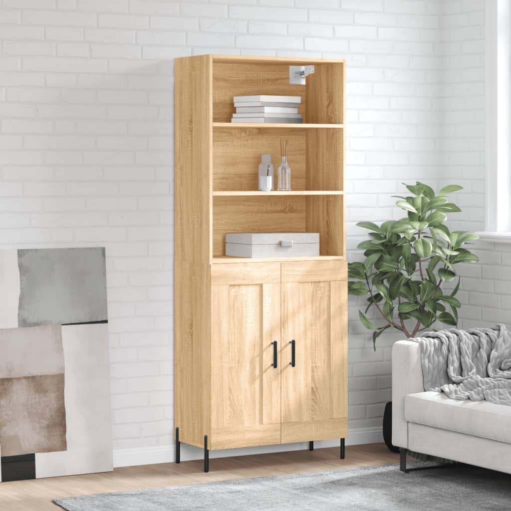 Buffet haut Chêne sonoma 69,5x34x180 cm Bois d'ingénierie - XIOS