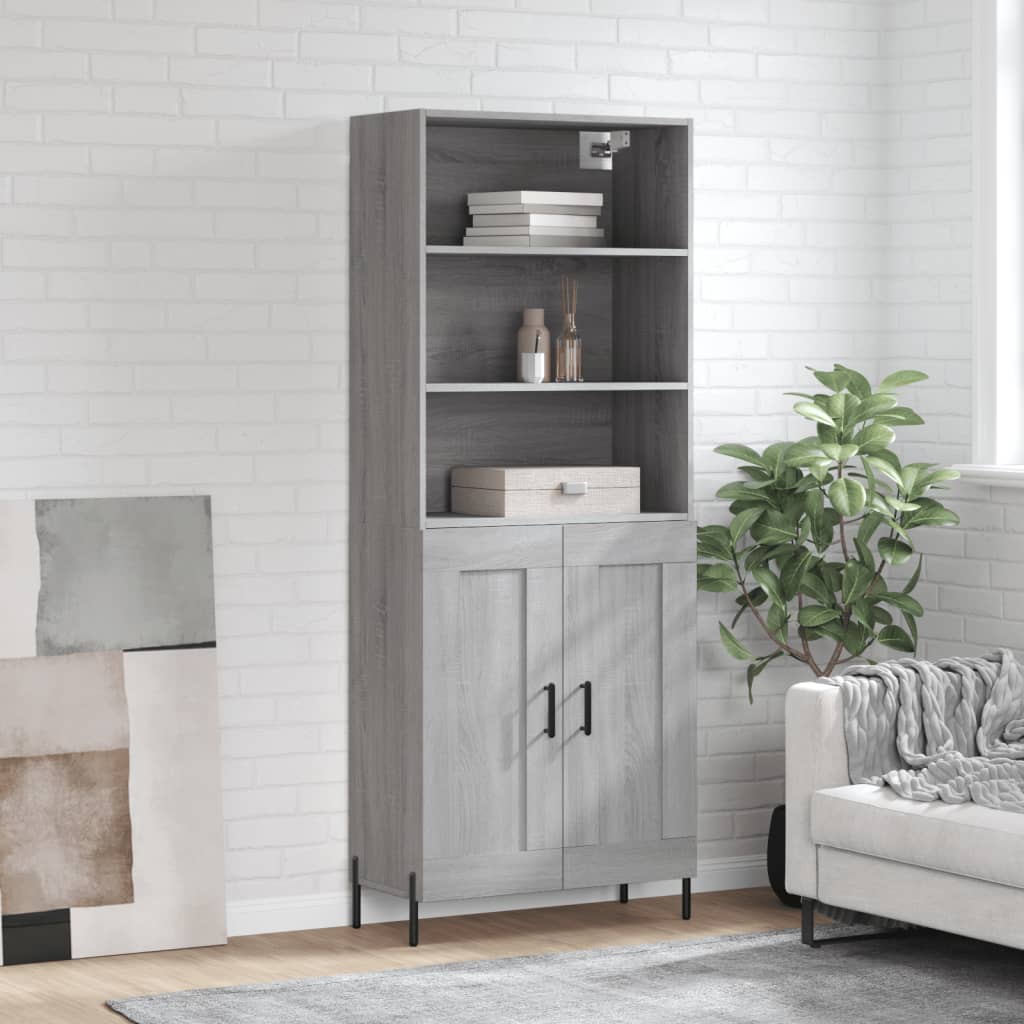 Buffet haut Sonoma gris 69,5x34x180 cm Bois d'ingénierie - XIOS