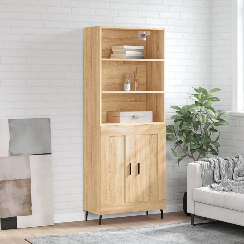 Buffet haut Chêne sonoma 69,5x34x180 cm Bois d'ingénierie - XIOS