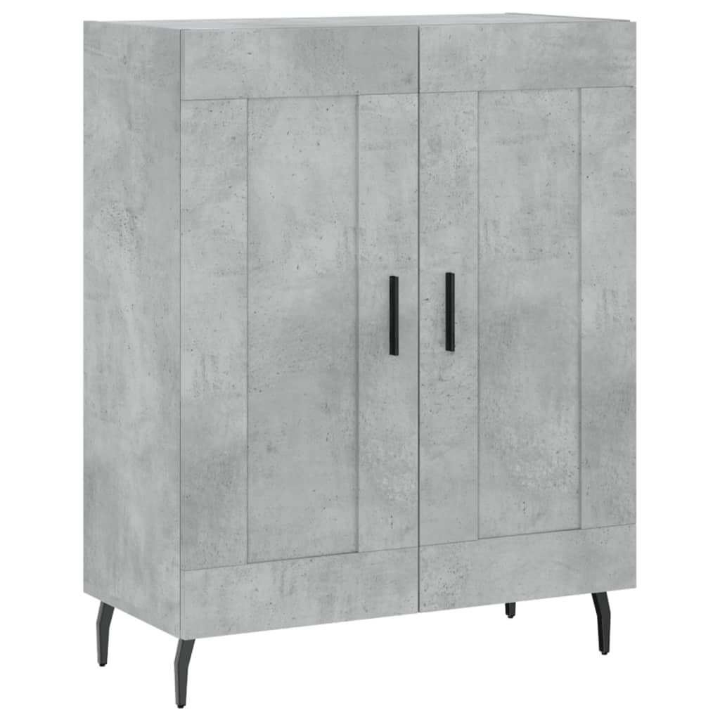 Buffet haut Gris béton 69,5x34x180 cm Bois d'ingénierie - XIOS