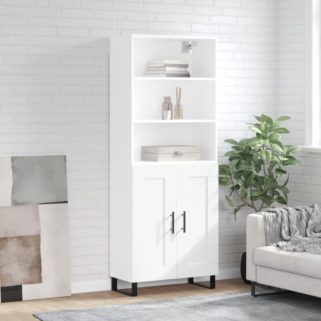 Buffet haut Blanc 69,5x34x180 cm Bois d'ingénierie - XIOS