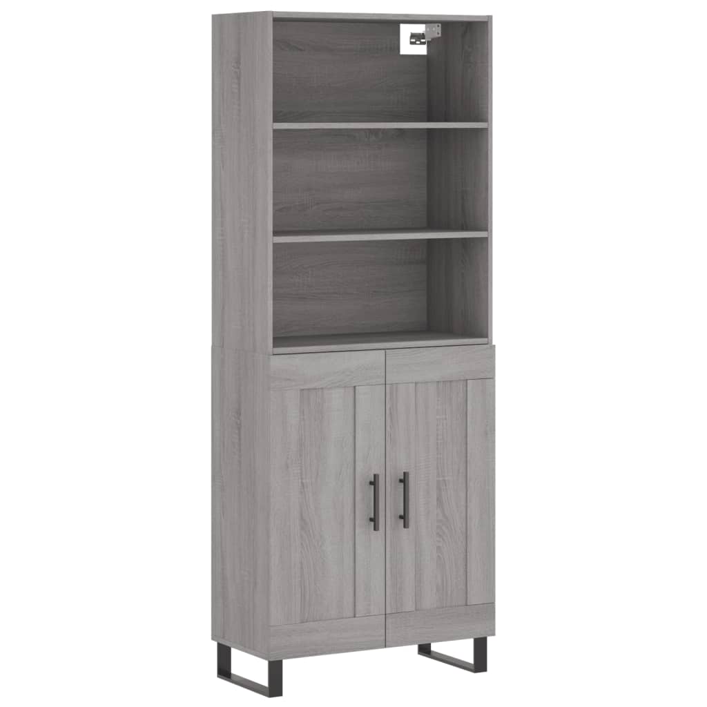 Buffet haut Sonoma gris 69,5x34x180 cm Bois d'ingénierie - XIOS