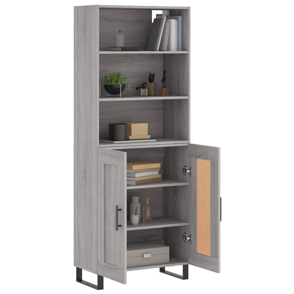 Buffet haut Sonoma gris 69,5x34x180 cm Bois d'ingénierie - XIOS