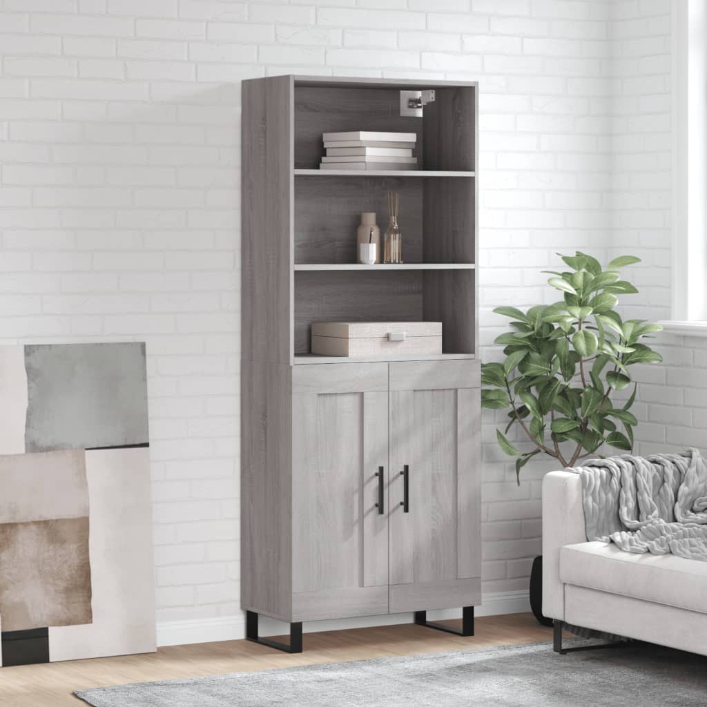 Buffet haut Sonoma gris 69,5x34x180 cm Bois d'ingénierie - XIOS