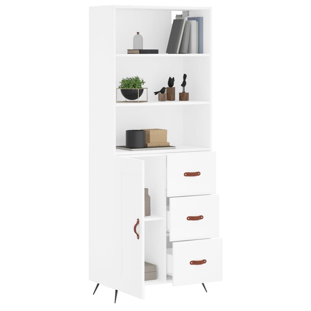 Buffet haut Blanc 69,5x34x180 cm Bois d'ingénierie - XIOS