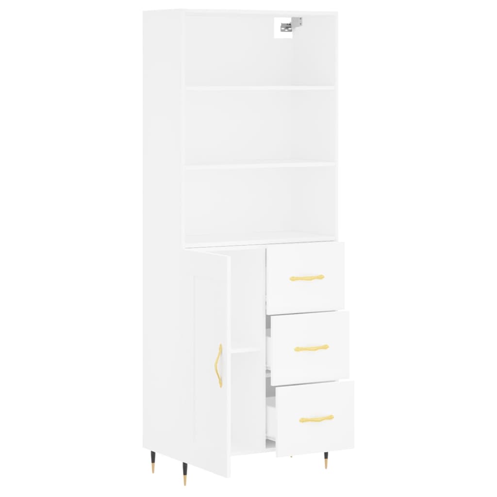 Buffet haut Blanc 69,5x34x180 cm Bois d'ingénierie - XIOS