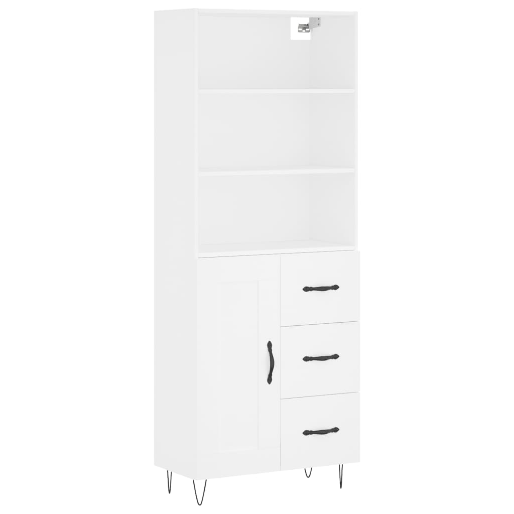 Buffet haut Blanc 69,5x34x180 cm Bois d'ingénierie - XIOS