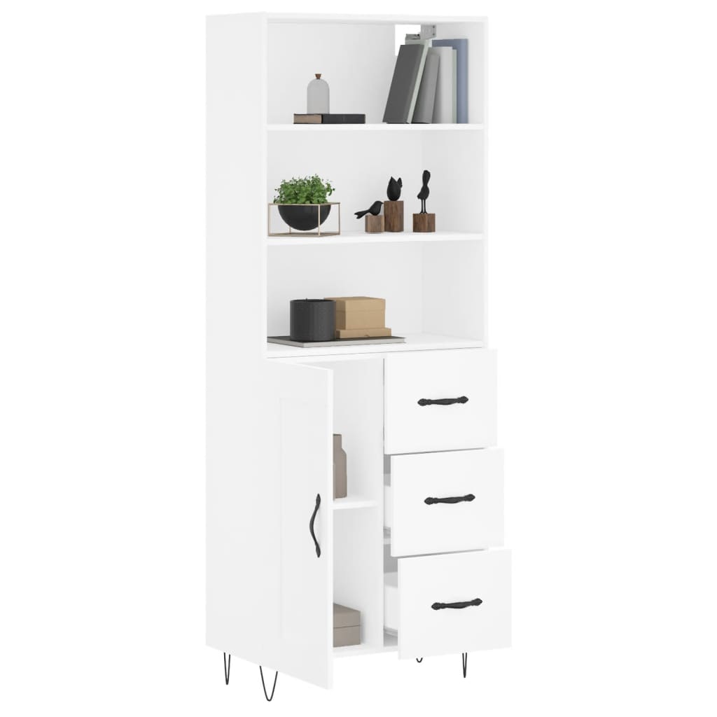 Buffet haut Blanc 69,5x34x180 cm Bois d'ingénierie - XIOS