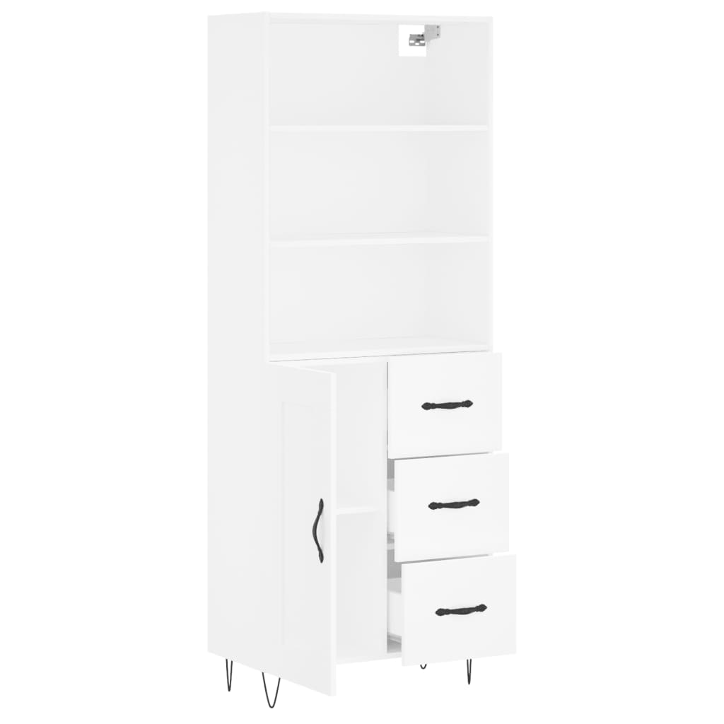 Buffet haut Blanc 69,5x34x180 cm Bois d'ingénierie - XIOS