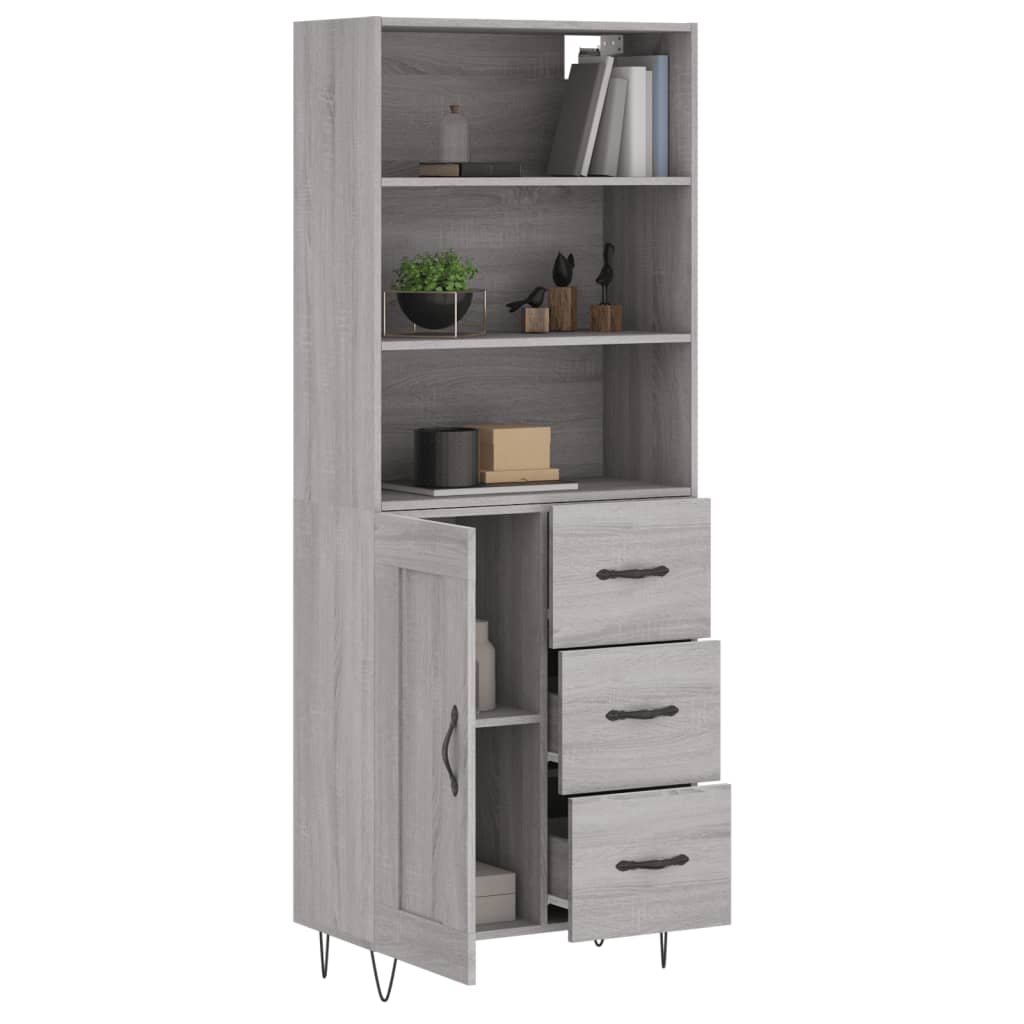 Buffet haut Sonoma gris 69,5x34x180 cm Bois d'ingénierie - XIOS