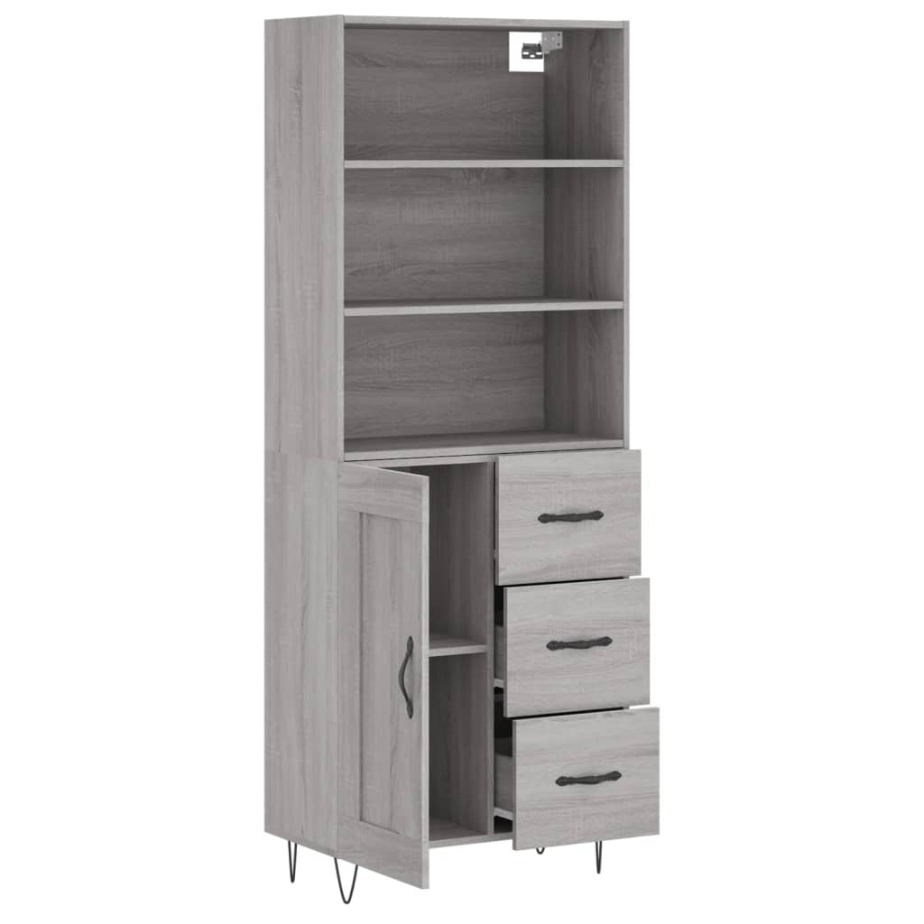 Buffet haut Sonoma gris 69,5x34x180 cm Bois d'ingénierie - XIOS