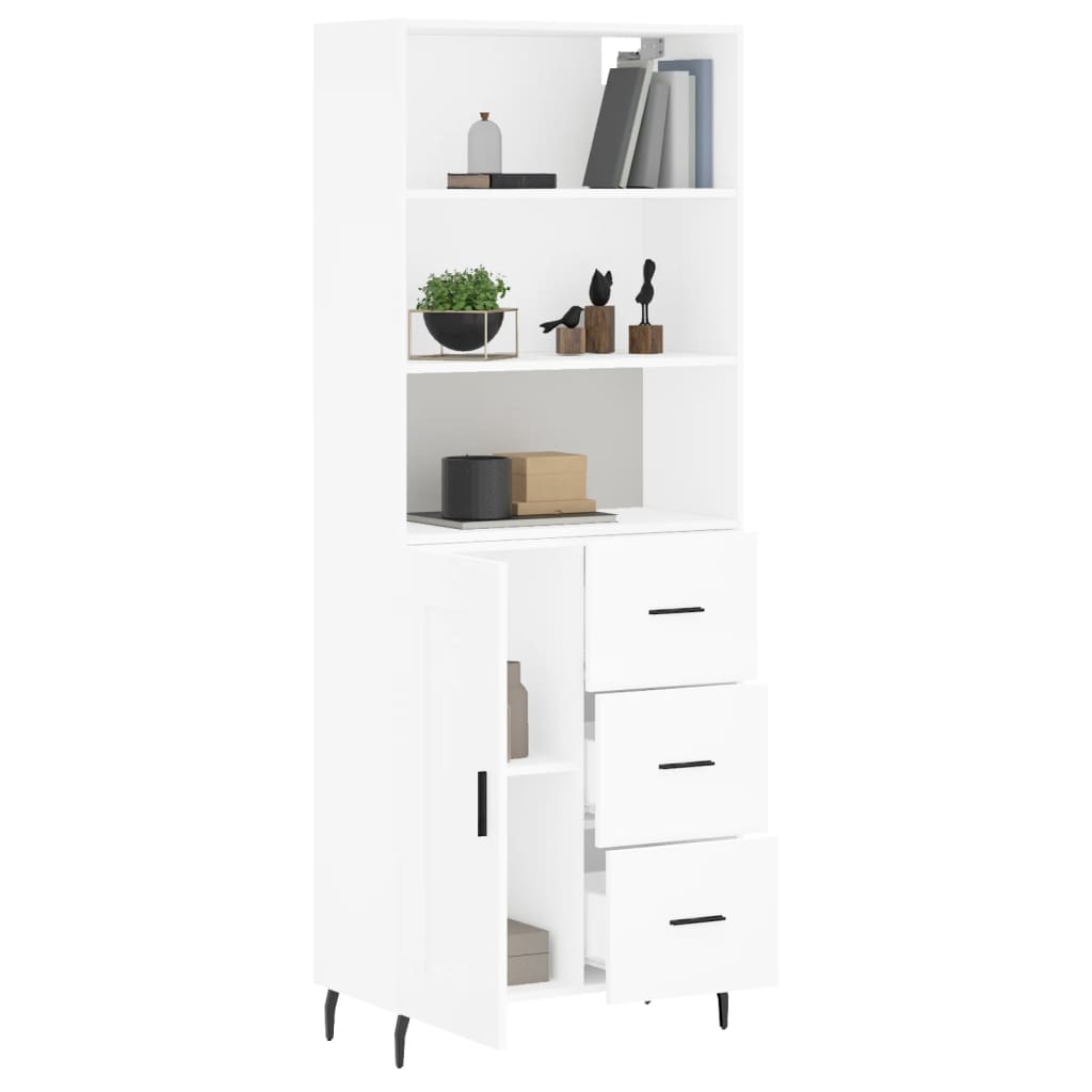 Buffet haut Blanc 69,5x34x180 cm Bois d'ingénierie - XIOS