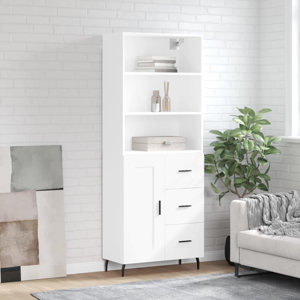 Buffet haut Blanc 69,5x34x180 cm Bois d'ingénierie - XIOS