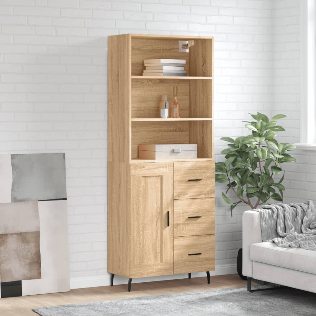Buffet haut Chêne sonoma 69,5x34x180 cm Bois d'ingénierie - XIOS