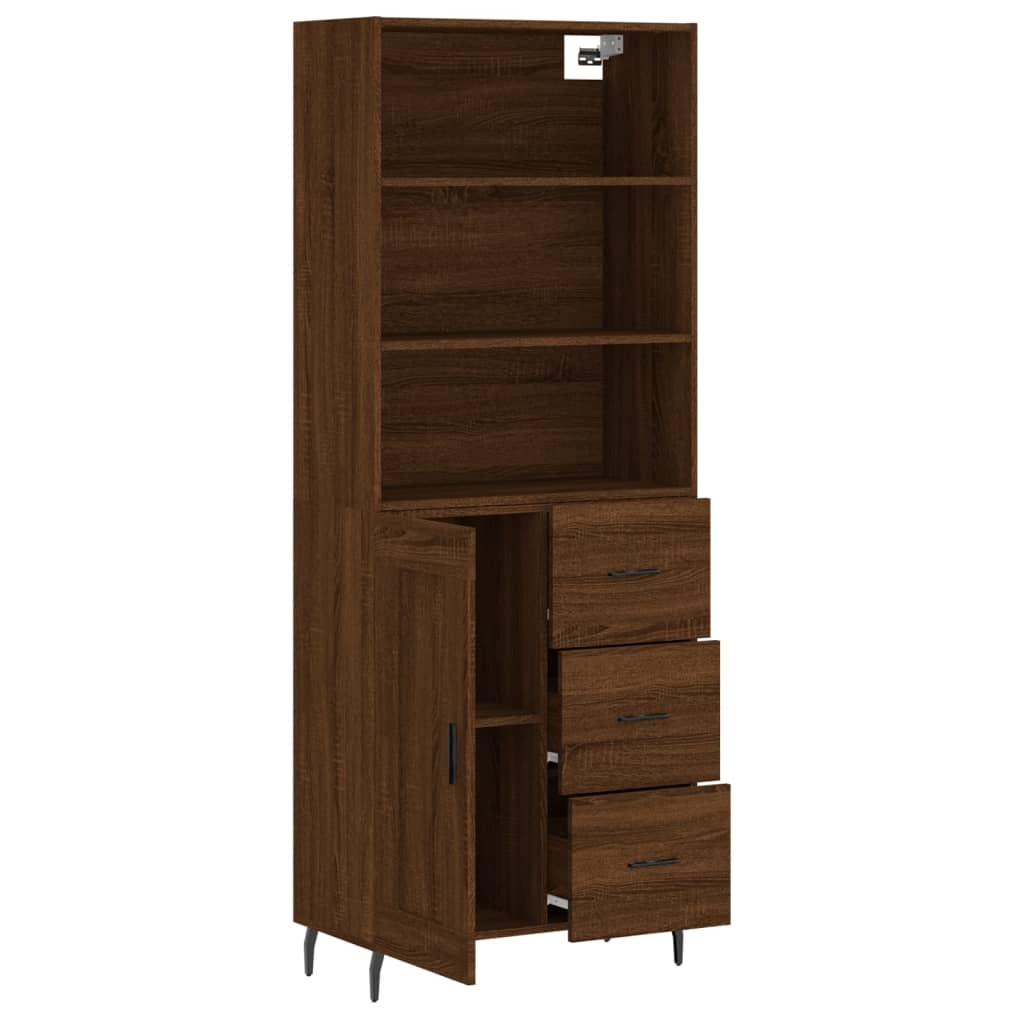 Buffet haut Chêne marron 69,5x34x180 cm Bois d'ingénierie Buffets & bahuts vidaXL
