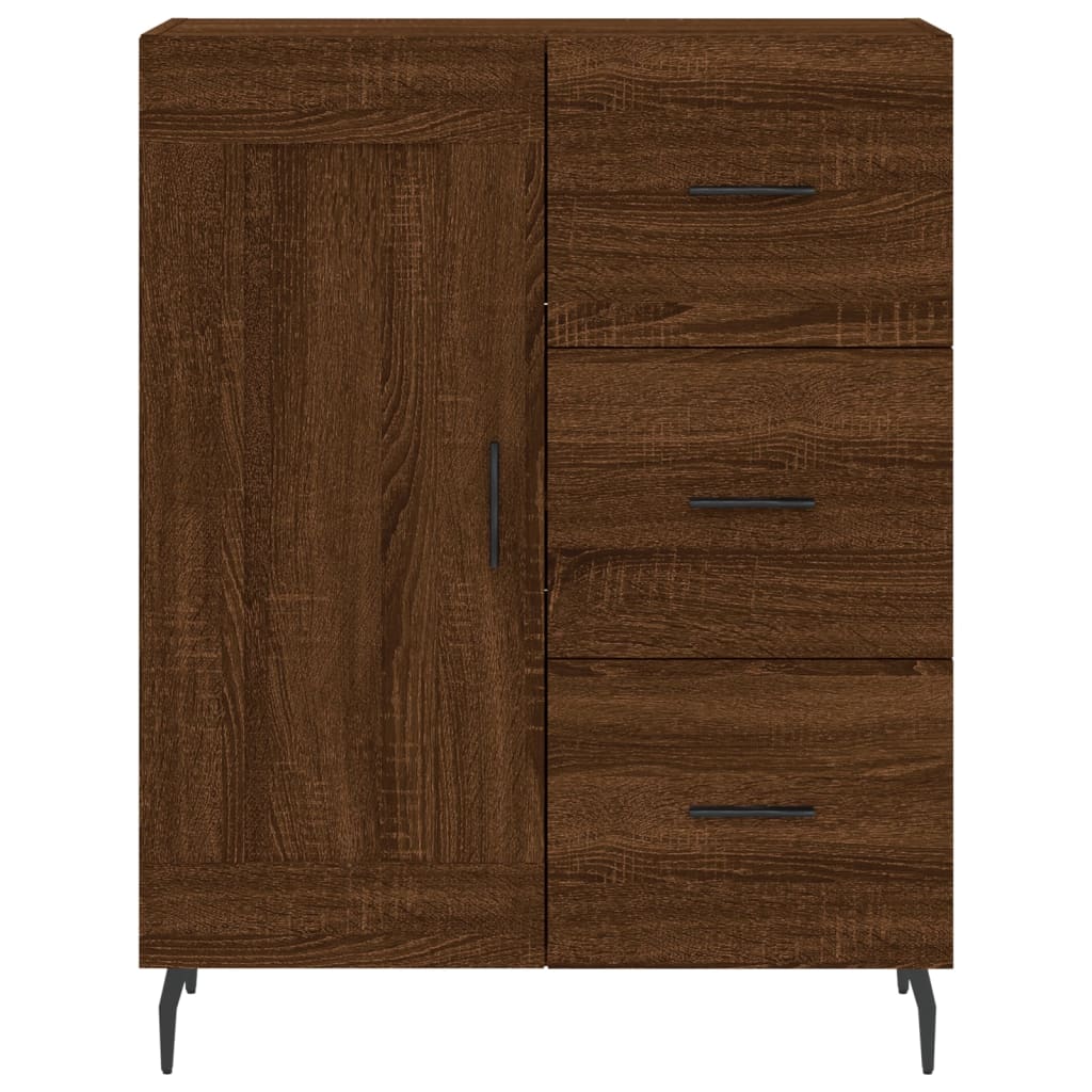 Buffet haut Chêne marron 69,5x34x180 cm Bois d'ingénierie Buffets & bahuts vidaXL