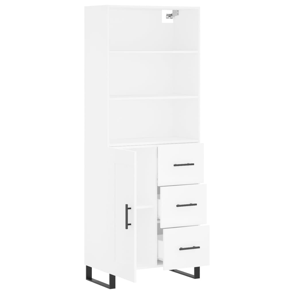 Buffet haut Blanc 69,5x34x180 cm Bois d'ingénierie - XIOS