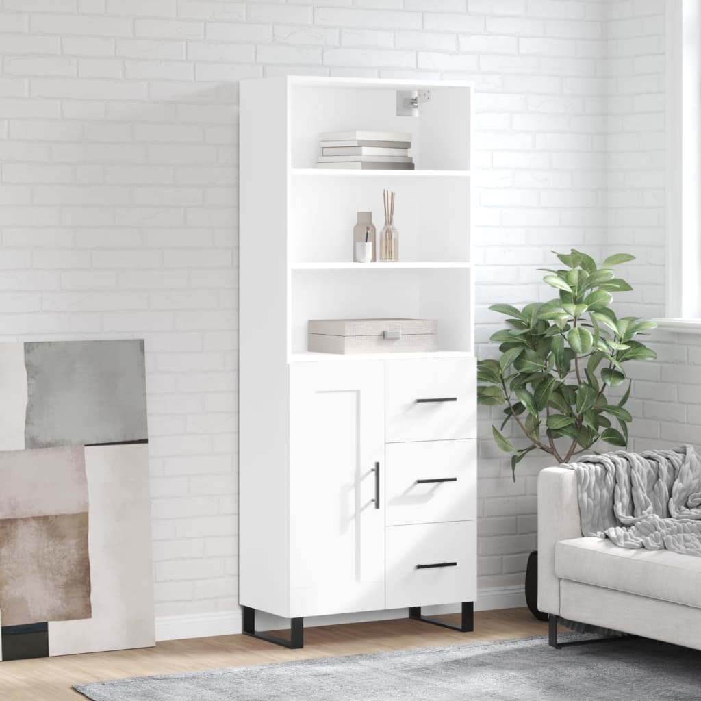 Buffet haut Blanc 69,5x34x180 cm Bois d'ingénierie - XIOS