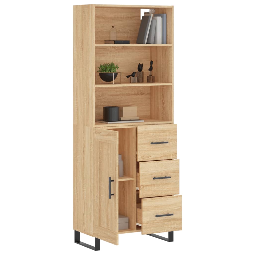 Buffet haut Chêne sonoma 69,5x34x180 cm Bois d'ingénierie