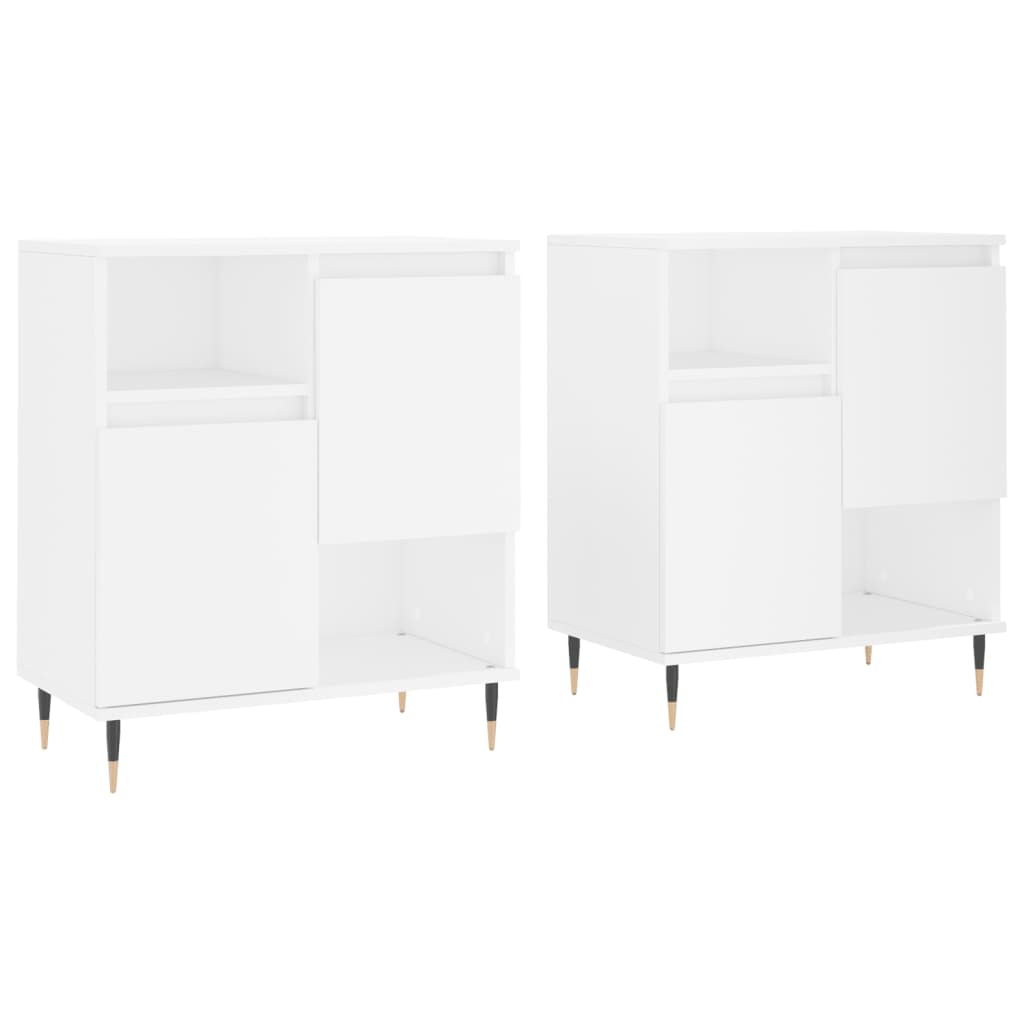 Buffets 2 pcs blanc bois d'ingénierie - XIOS