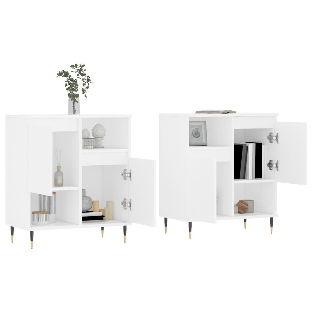 Buffets 2 pcs blanc bois d'ingénierie - XIOS