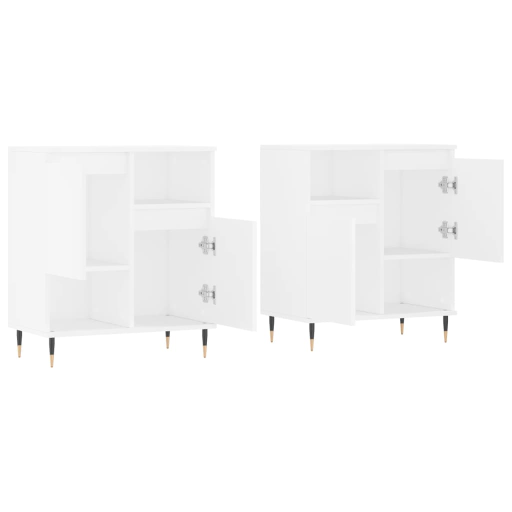 Buffets 2 pcs blanc bois d'ingénierie - XIOS
