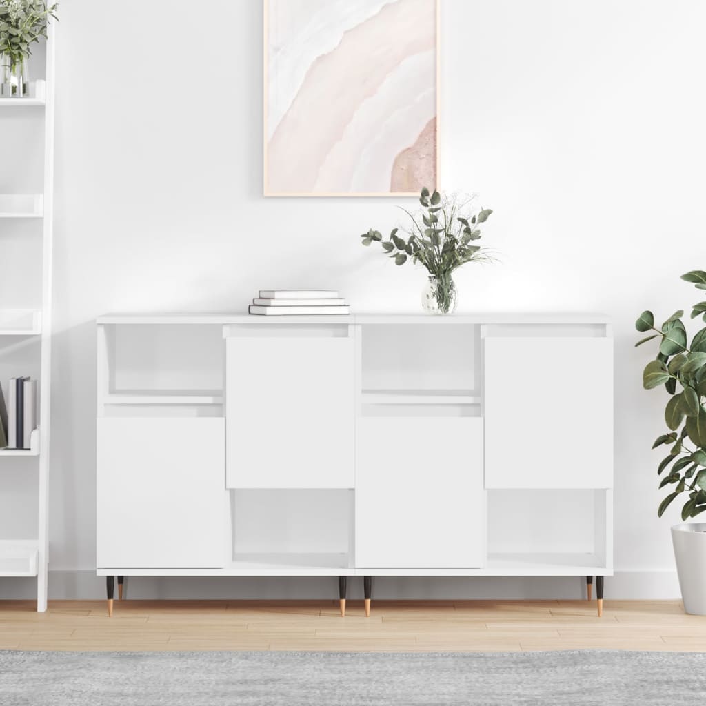Buffets 2 pcs blanc bois d'ingénierie - XIOS