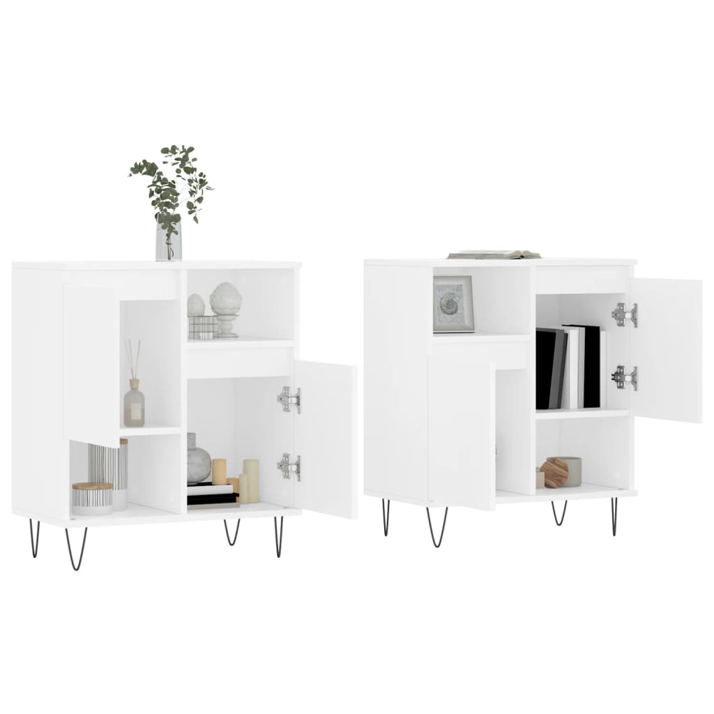 Buffets 2 pcs blanc bois d'ingénierie - XIOS