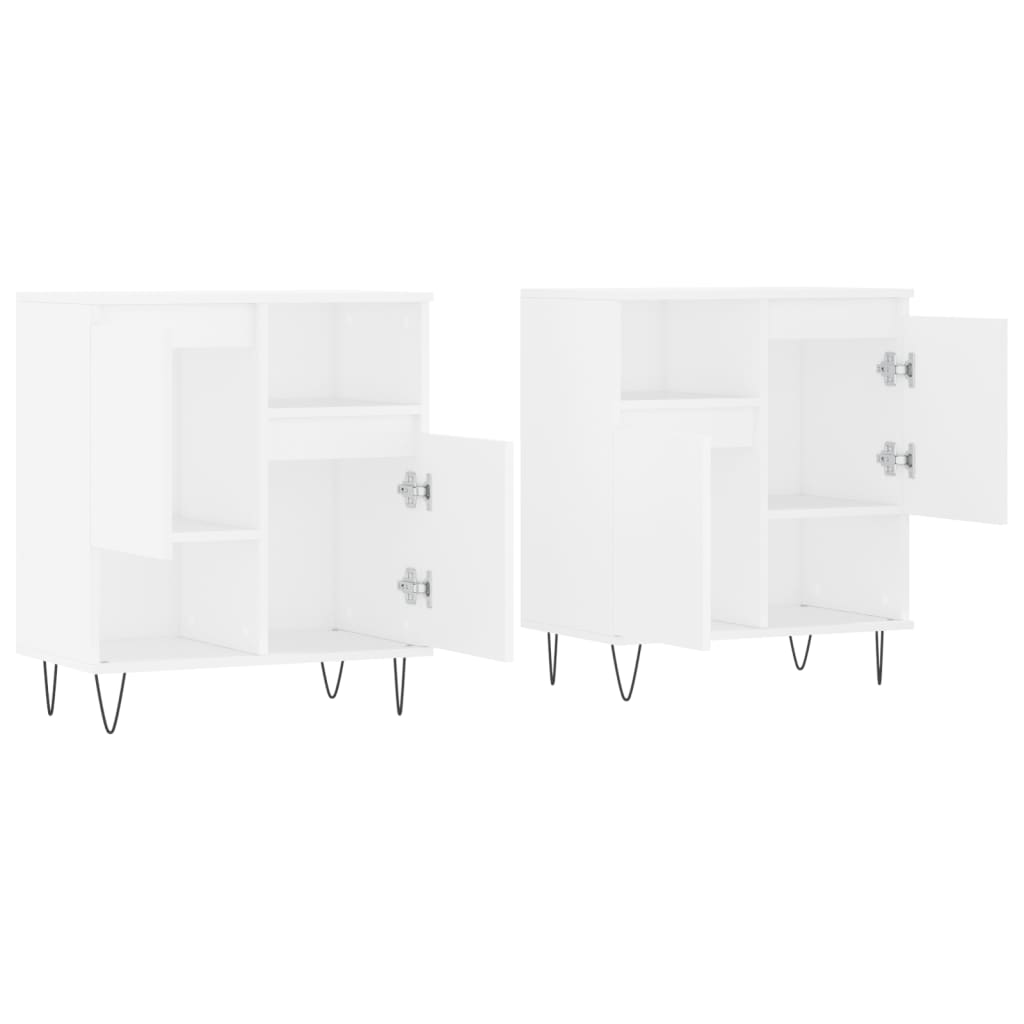 Buffets 2 pcs blanc bois d'ingénierie - XIOS