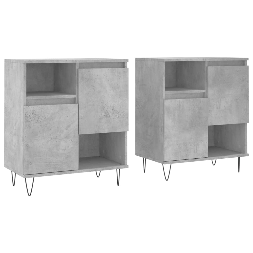 Buffets 2 pcs gris béton bois d'ingénierie - XIOS