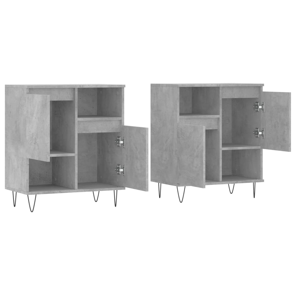 Buffets 2 pcs gris béton bois d'ingénierie - XIOS