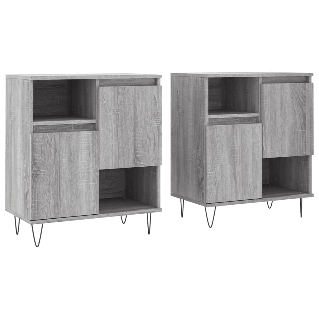 Buffets 2 pcs sonoma gris bois d'ingénierie - XIOS