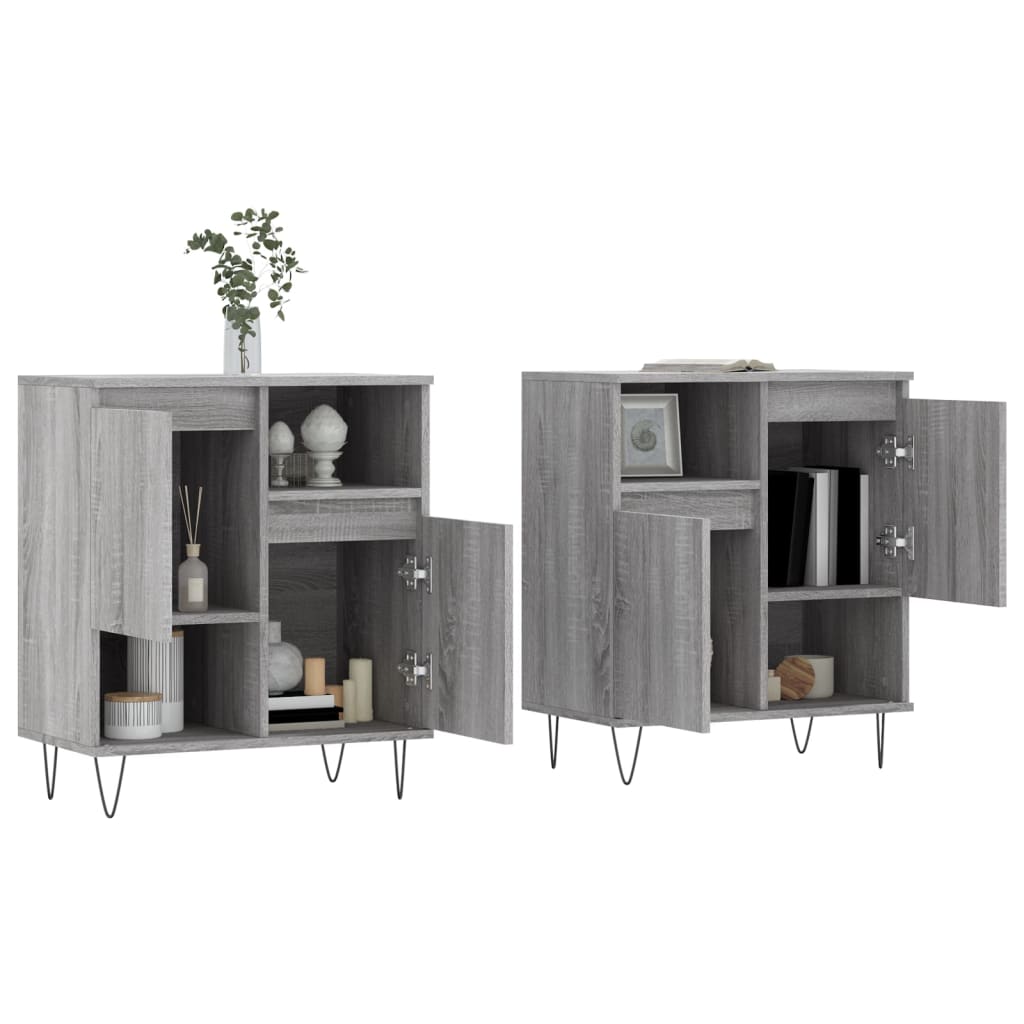 Buffets 2 pcs sonoma gris bois d'ingénierie - XIOS