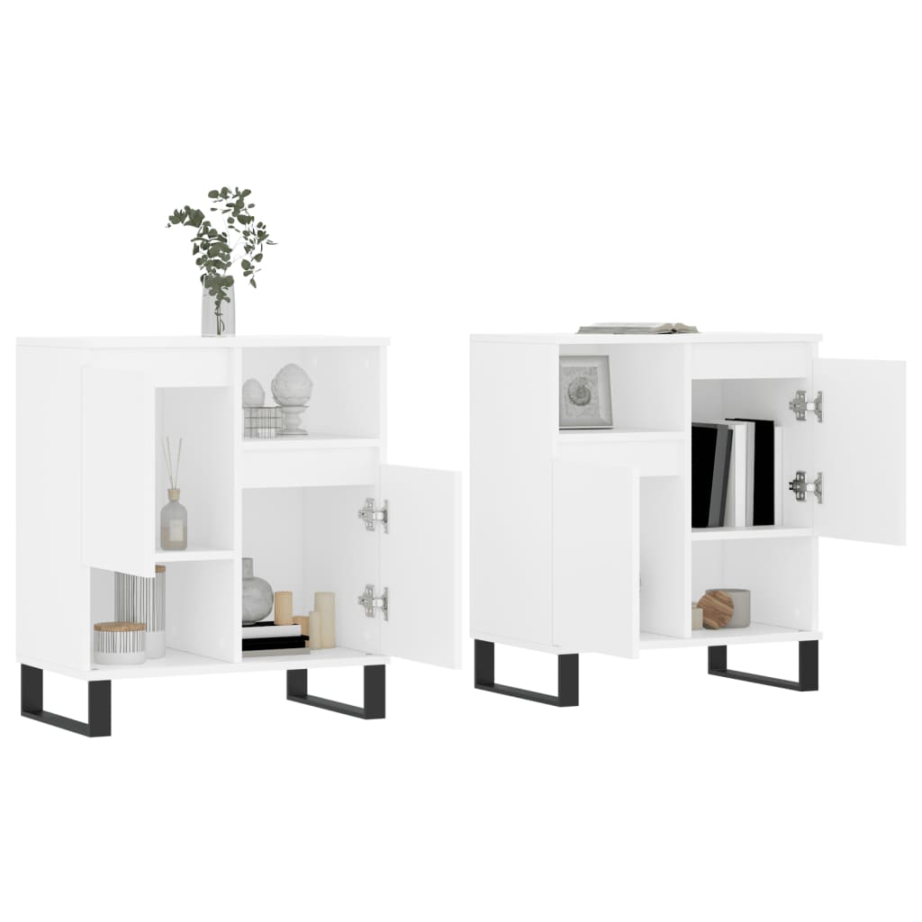 Buffets 2 pcs blanc bois d'ingénierie - XIOS