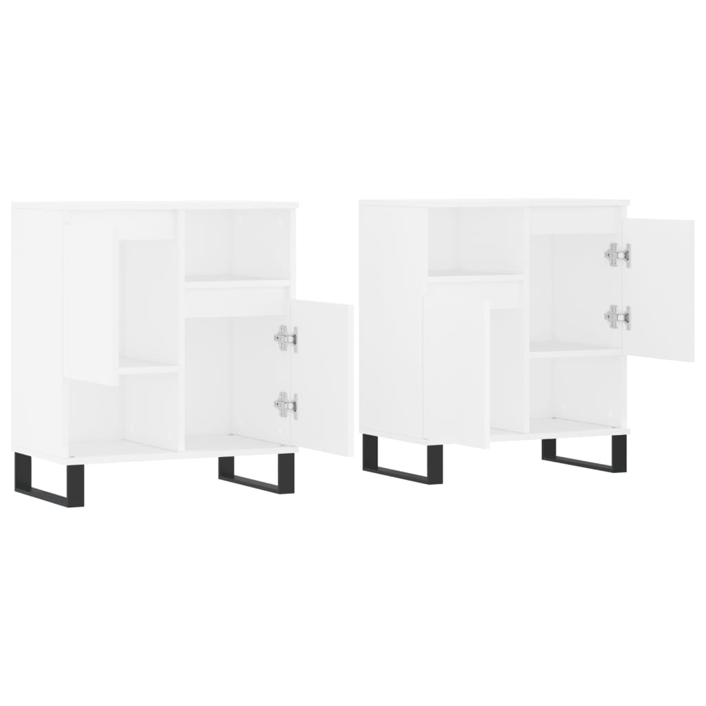 Buffets 2 pcs blanc bois d'ingénierie - XIOS