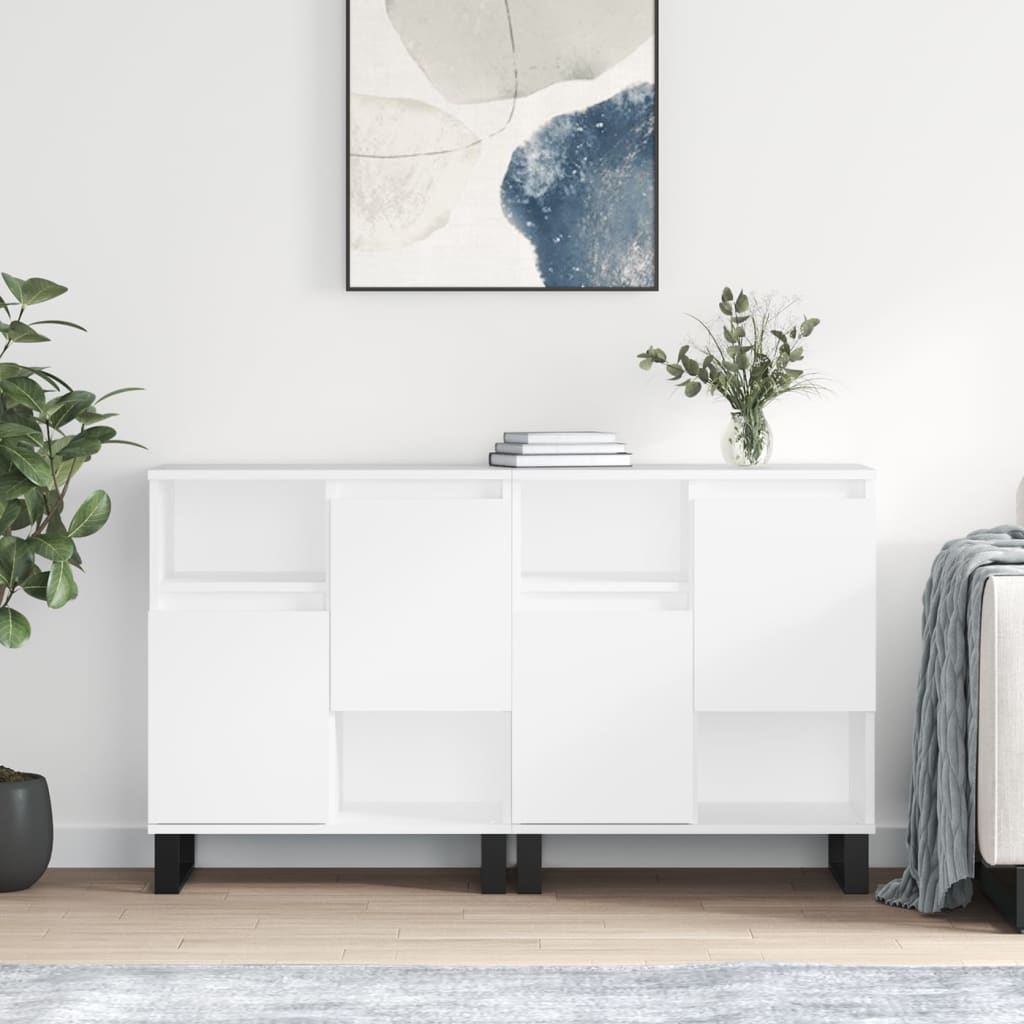 Buffets 2 pcs blanc bois d'ingénierie - XIOS