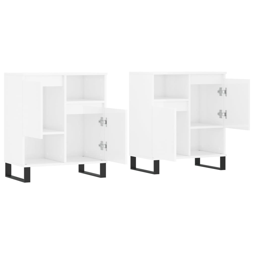 Buffets 2 pcs blanc brillant bois d'ingénierie - XIOS