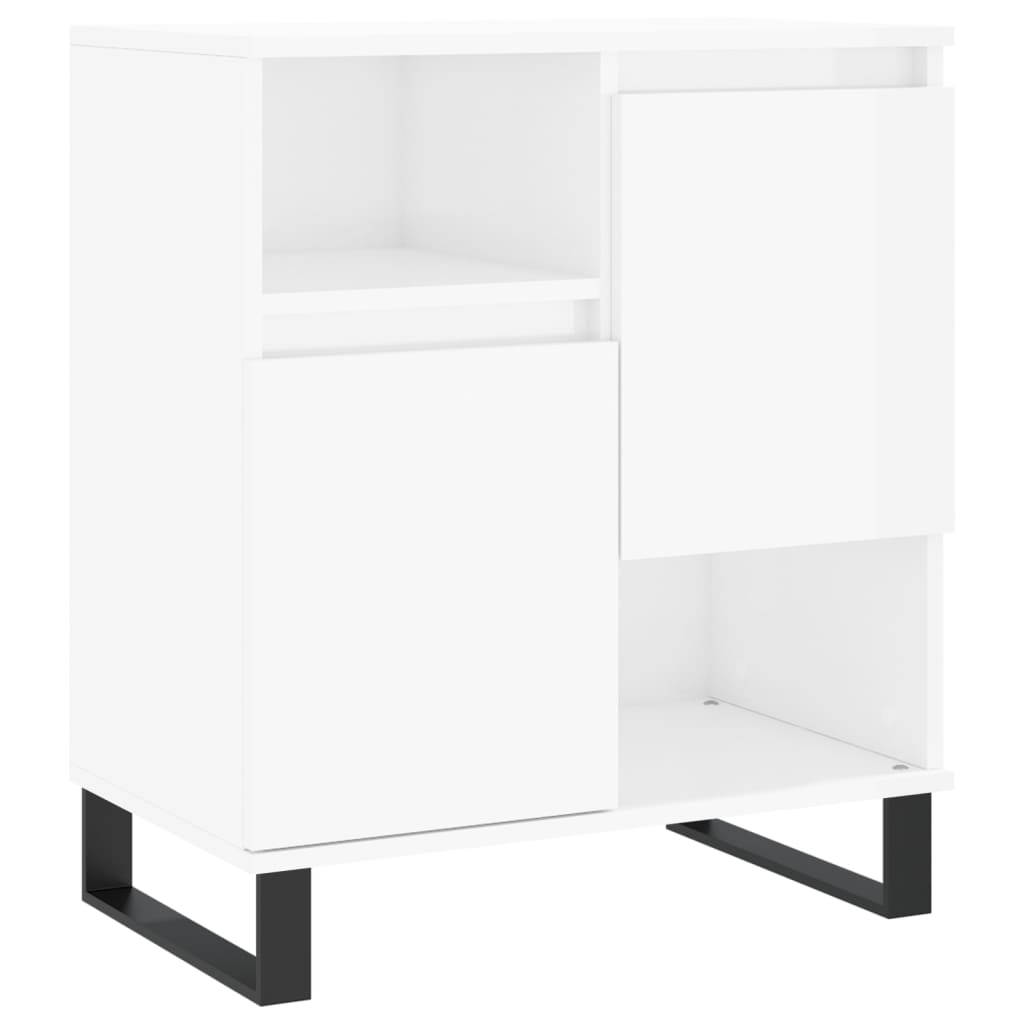 Buffets 2 pcs blanc brillant bois d'ingénierie - XIOS