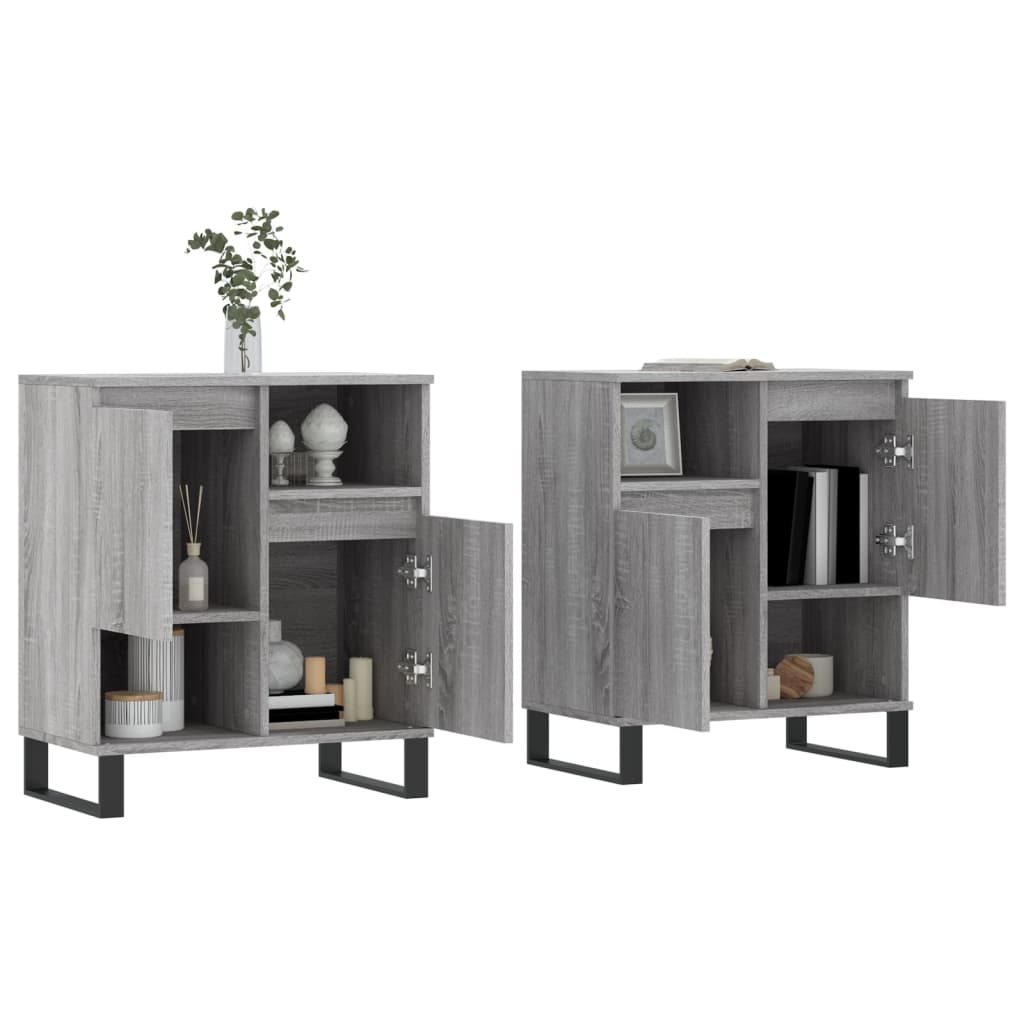 Buffets 2 pcs sonoma gris bois d'ingénierie - XIOS