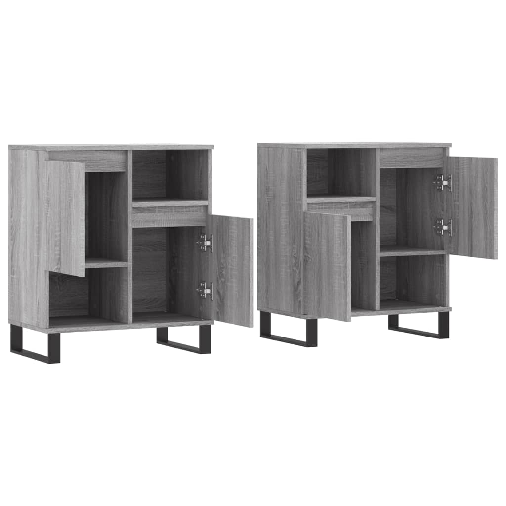 Buffets 2 pcs sonoma gris bois d'ingénierie - XIOS