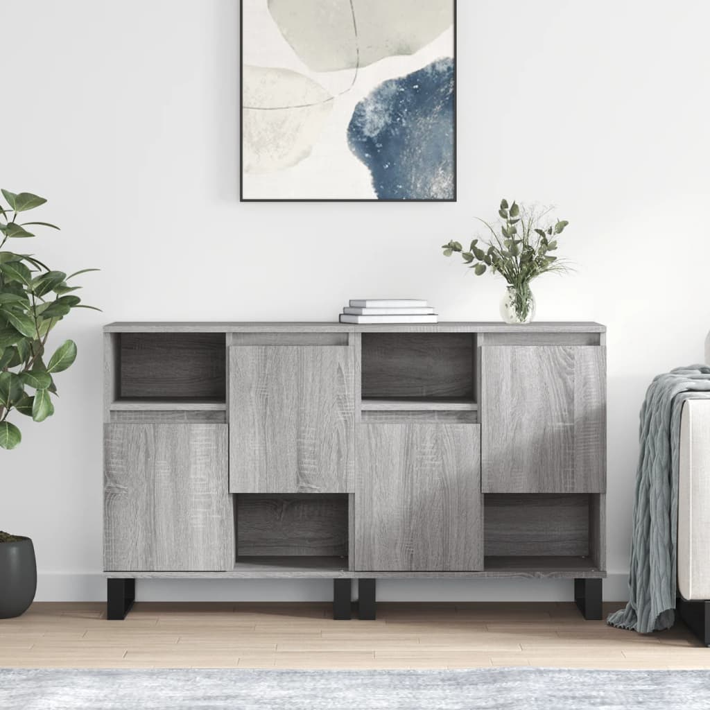 Buffets 2 pcs sonoma gris bois d'ingénierie - XIOS