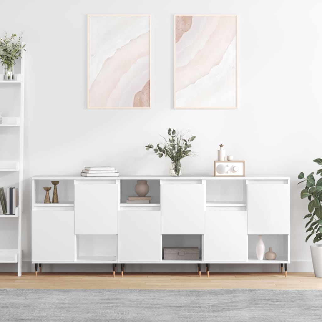 Buffets 3 pcs Blanc Bois d'ingénierie - XIOS