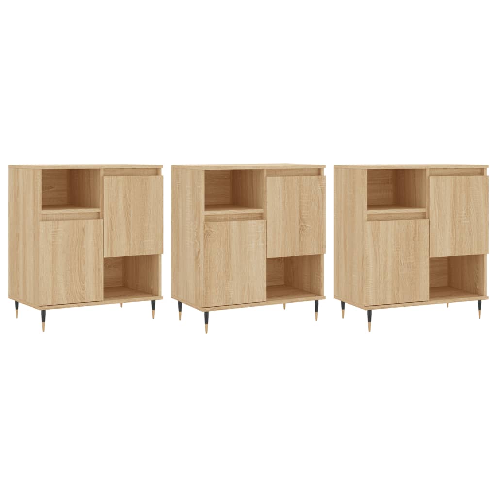 Buffets 3 pcs Chêne sonoma Bois d'ingénierie - XIOS