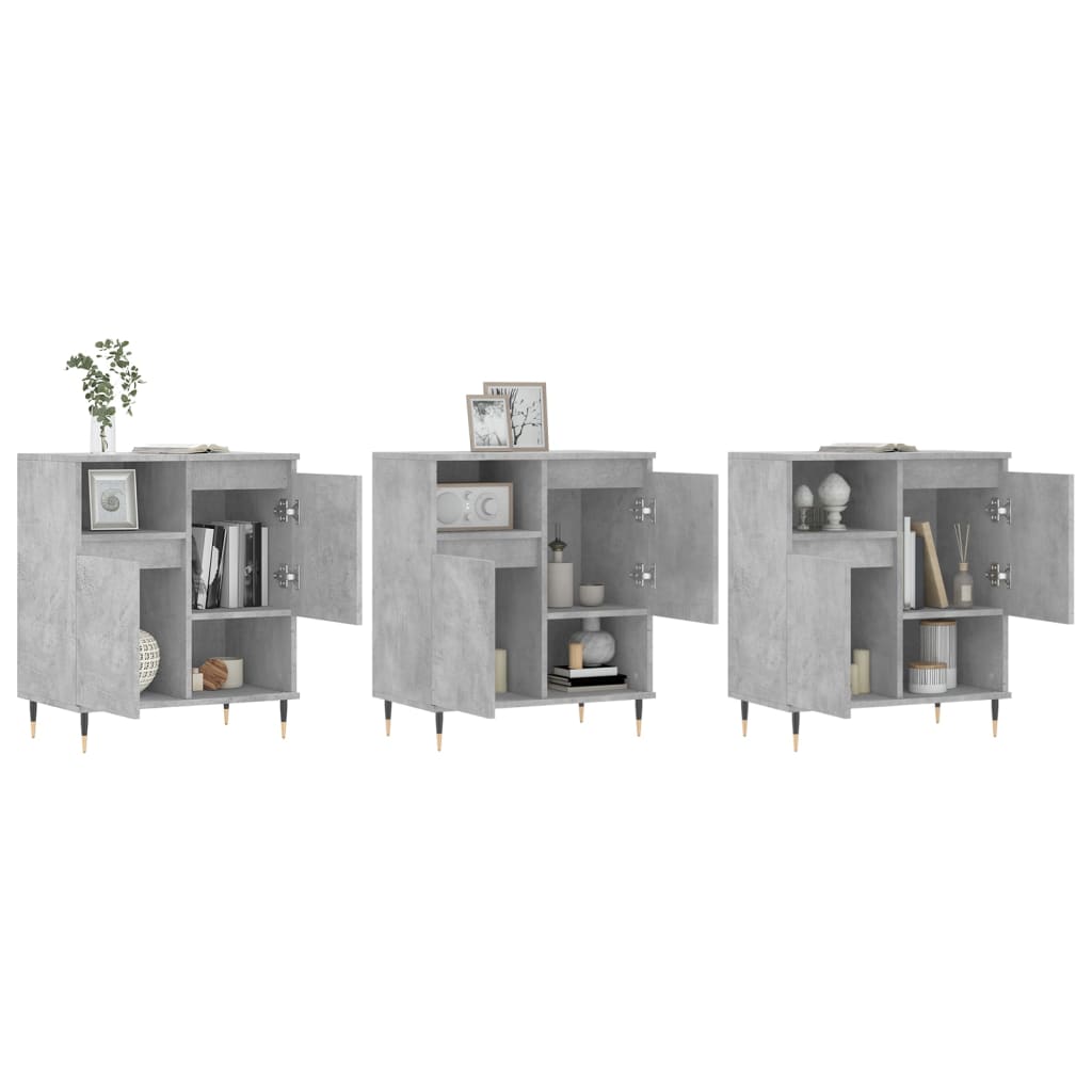 Buffets 3 pcs gris béton bois d'ingénierie - XIOS