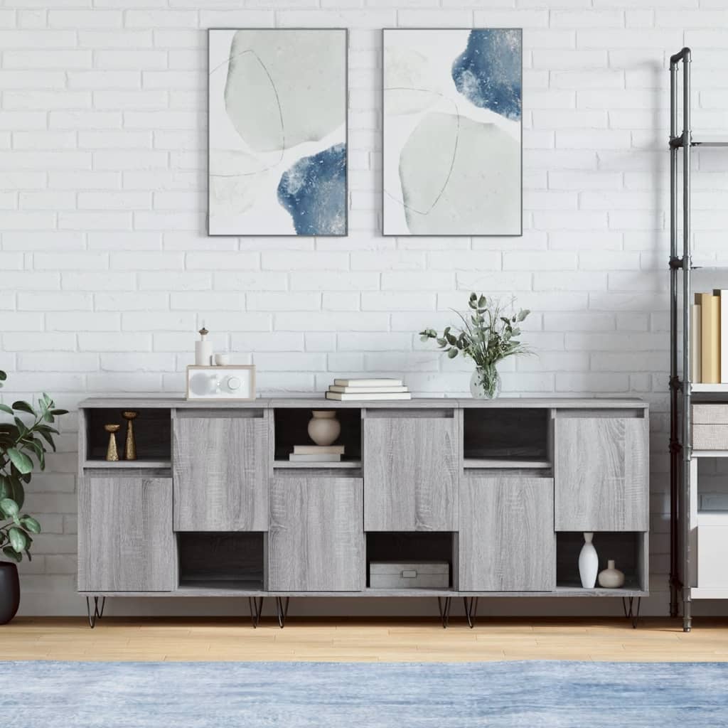 Buffets 3 pcs Sonoma gris Bois d'ingénierie - XIOS